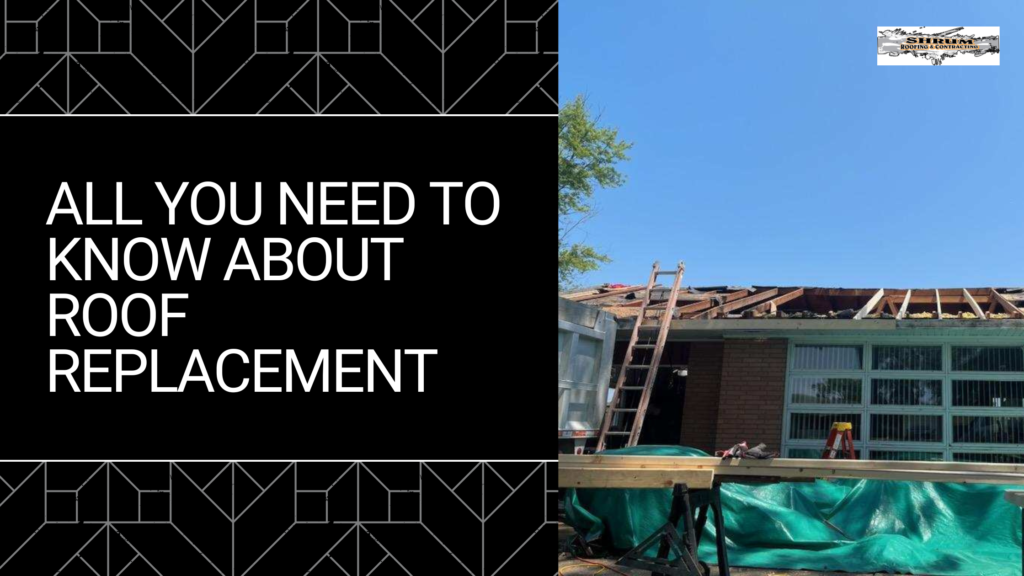 An image of a roof being replaced with the blog topic next to it.