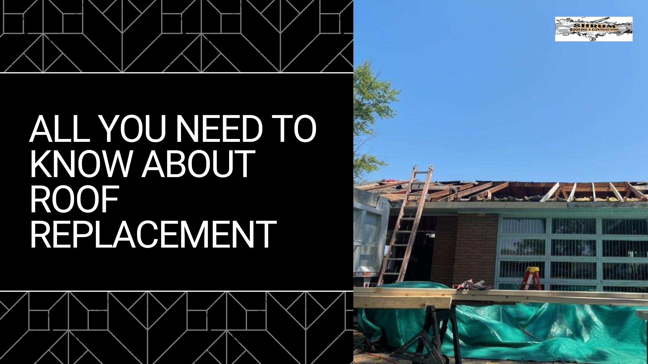 An image of a roof being replaced with the blog topic next to it.